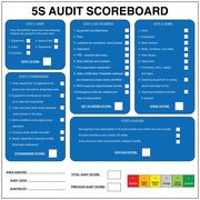 5S Supplies 5S Audit Scoreboard Aluminum Dry Erase 36in x 36in 5SAUDIT-3636-DRYERASE
